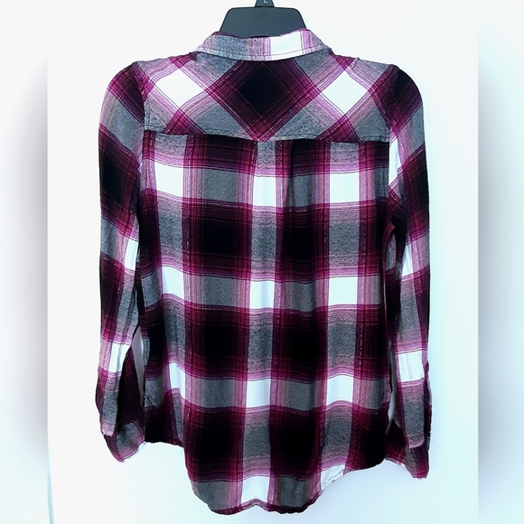 Arizona Jean Plaid Shirt Gold threads Amazing Boyfriend Fit - Picture 3 of 6